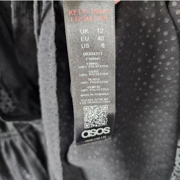 ASOS Women's Long Sleeve Smock Top in Dobby SIZE 8 - Picture 3 of 6